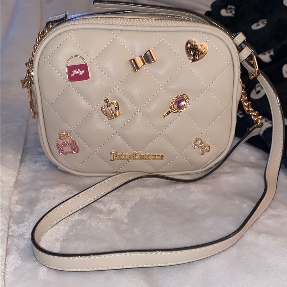 Juicy Couture Cream Quilted Crossbody Bag